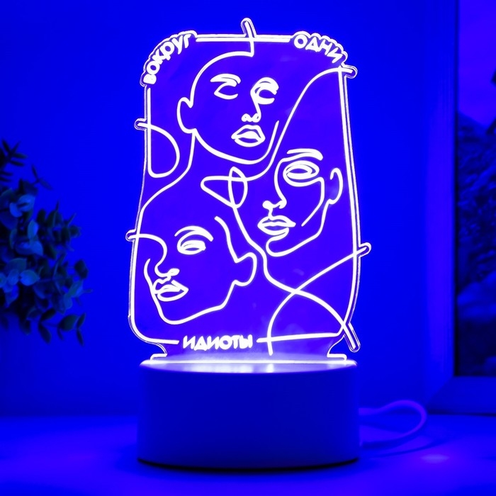 Светильник "Идиоты" LED белый 10,5х9,5х16 см RISALUX