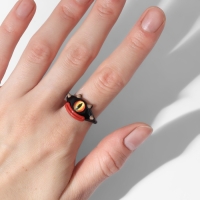 Кольцо &laquo;Монстрик&raquo; с четырьмя рожками, цвет чёрный, безразмерное