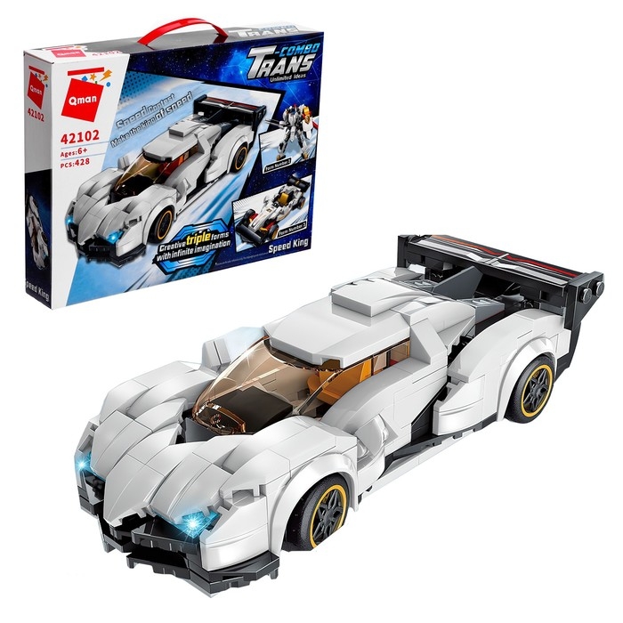 Конструктор Трансформер &laquo;Спорткар&raquo;, 3 варианта сборки, 428 деталей