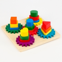 Деревянная пирамидка &laquo;Шестерёнка&raquo; 23,5 &times; 23,5 &times; 8 см