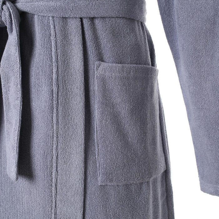 Халат махровый Экономь и Я, мужской размер 56-58 цвет серый, 100% хлопок с AIRO, 320 г/м2 Халат махровый Экономь и Я, мужской размер 56-58 цвет серый, 100% хлопок с AIRO, 320 г/м2