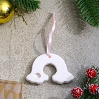 Новый год! Набор ёлочных украшений под раскраску 4 шт. &laquo;Единороги&raquo; с подвесом, кисть