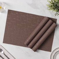 Салфетки сервировочные на стол Доляна &laquo;Шер&raquo;, 4 шт, 30&times;45 см, цвет коричневый