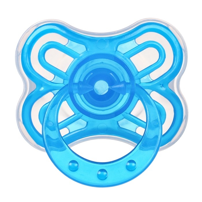 Соска - пустышка силиконовая классическая, от 6 мес.,с колпачком + держатель &laquo;Зайка&raquo;, цвет голубой
