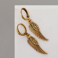 Серьги «Крылья» соло, цвет чернёное золото Серьги «Крылья» соло, цвет чернёное золото