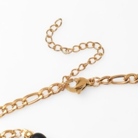 Кулон на декаративной основе &laquo;Цветок&raquo; амелия, цвет чёрный в золоте, 45см