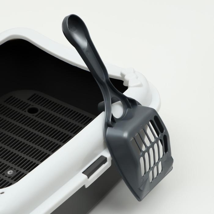 Туалет Сима с бортом + сетка + совок-микс 30 х 39 х 13,5 см серый FIX Туалет Сима с бортом + сетка + совок-микс 30 х 39 х 13,5 см серый FIX