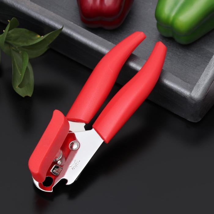 Нож консервный Доляна «Волна», 20 см, цвет красный Нож консервный Доляна «Волна», 20 см, цвет красный