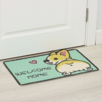 Коврик придверный грязезащитный Доляна &laquo;Корги&raquo;, 40&times;60 см, цвет зелёный