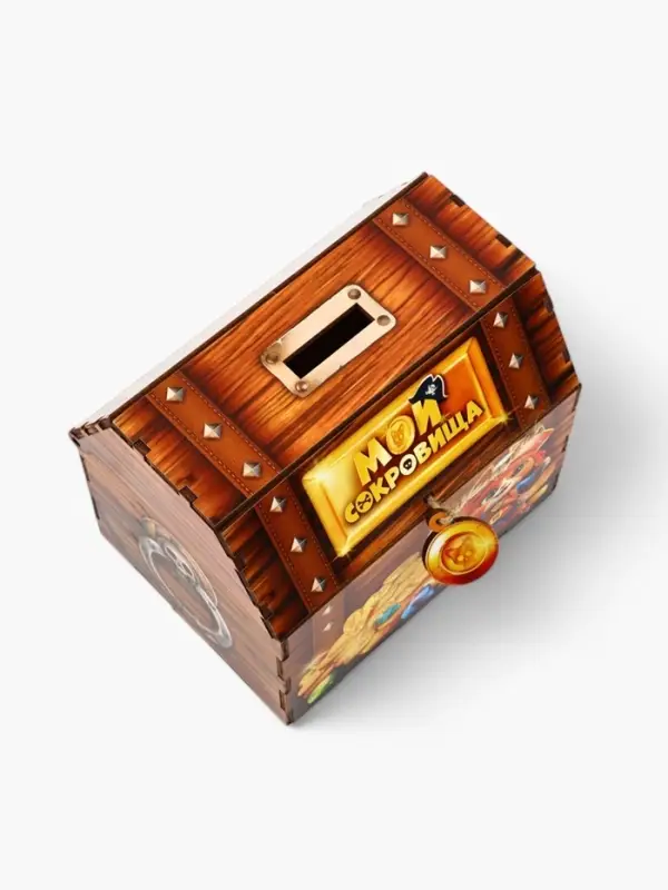 Копилка-сундук "Мои сокровища", 16х14,5х12 см