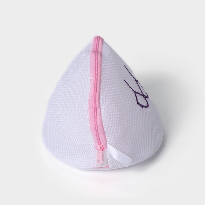 Мешок для стирки бюстгальтеров Доляна, 18&times;18&times;17 см, трёхслойный, крупная сетка, белый