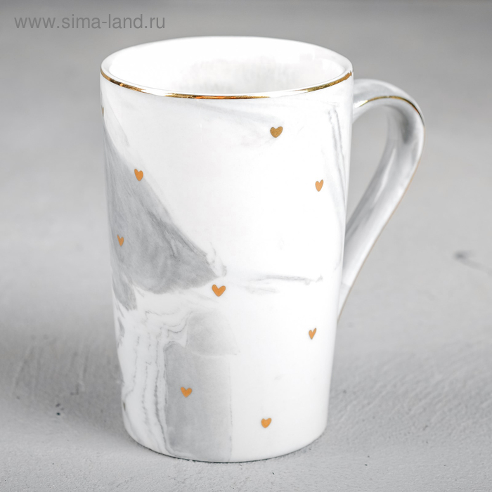 Кружка керамическая «Счастье», 350 мл, цвет серый Кружка керамическая «Счастье», 350 мл, цвет серый