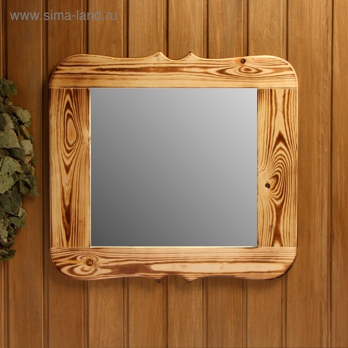 Зеркало резное, обожжённое, 50&times;50 см