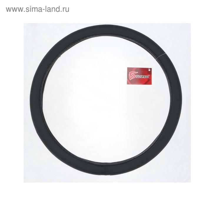 Оплетка на руль TORSO, полиуретан, размер 38 см, черный