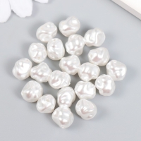Бусины для творчества пластик "Неровный жемчуг" набор 20 шт 0,8х1х0,8 см