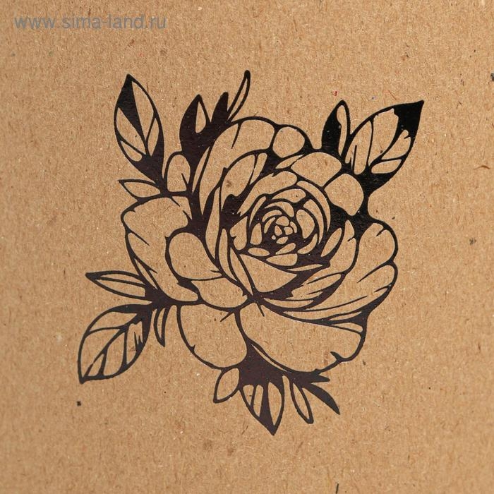 Коробка подарочная шляпная из крафта, упаковка, &laquo;Цветок&raquo;, 15 х 15 см