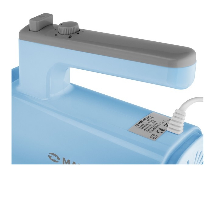 Миксер MAUNFELD MF-331BL, ручной, 300 Вт, 8 скоростей, 4 насадки, голубой Миксер MAUNFELD MF-331BL, ручной, 300 Вт, 8 скоростей, 4 насадки, голубой