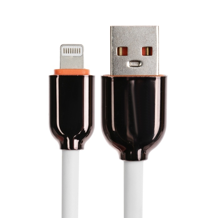 Кабель Lightning - USB, 6 A, оплётка PVC, 1 метр, белый Кабель Lightning - USB, 6 A, оплётка PVC, 1 метр, белый