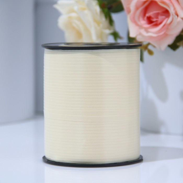 Лента для декора и подарков, шампань, 0,5 см х 500 м Лента для декора и подарков, шампань, 0,5 см х 500 м