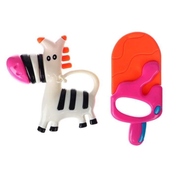 Набор погремушек - прорезывателей &laquo;Зебра и Эскимо&raquo;, 2 шт, Крошка