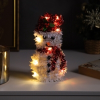 Светодиодная фигура из мишуры «Снеговик в красном» 16 × 9 см, 10 LED, батарейки AG10х3 (в комплекте), свечение тёплое белое Светодиодная фигура из мишуры «Снеговик в красном» 16 × 9 см, 10 LED, батарейки AG10х3 (в комплекте), свечение тёплое белое