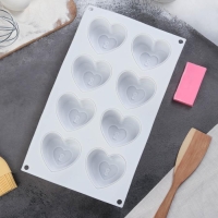 Набор кондитерский Доляна, 2 предмета: форма для муссовых десертов 29,5&times;17&times;4,3 см, молд 6,7&times;3,3 см