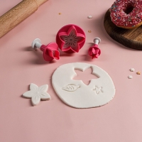 Набор плунжеров кондитерских Доляна &laquo;Цветок. Листок. Звёздочка&raquo;, 3 шт