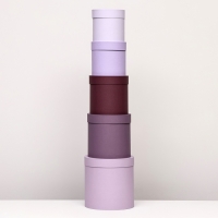 Набор шляпных коробок 5 в 1, Лаванда, 23 х 23-15 х 15 см