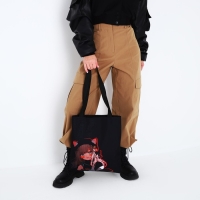 Шопер шопер &laquo;Аниме девочка&raquo;, 35х0.5х40 см, отдел без молнии, без подклада, чёрный