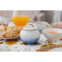 Сахарница фарфоровая с крышкой Доляна &laquo;Космос&raquo;, 400 мл, цвет синий