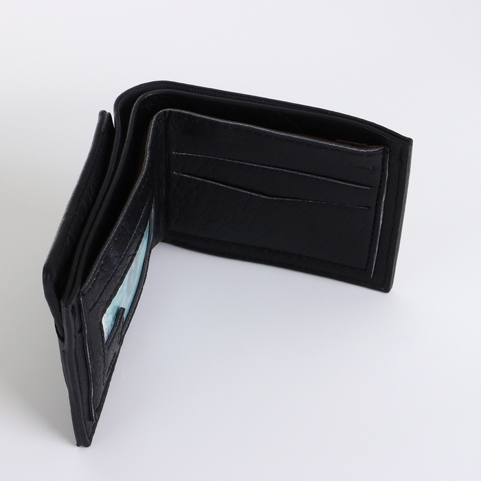 Портмоне мужское без застёжки, цвет чёрный Портмоне мужское без застёжки, цвет чёрный