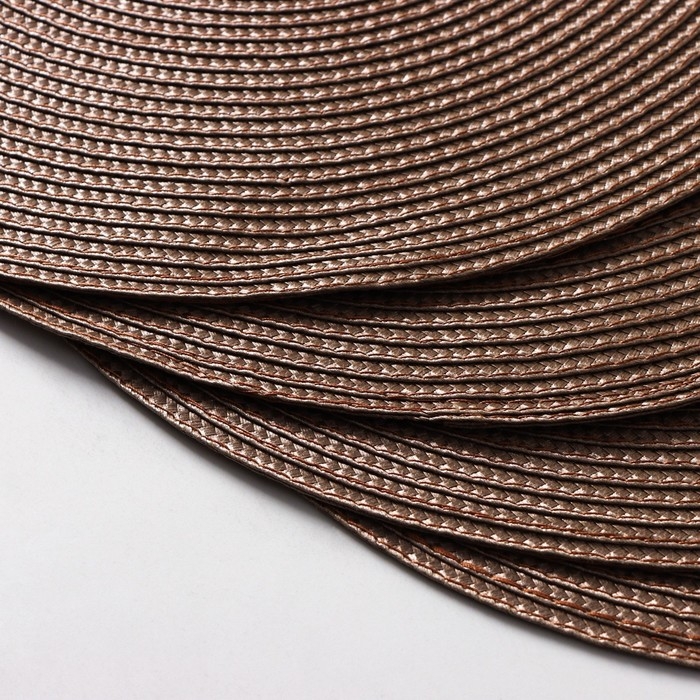 Набор салфеток сервировочных на стол Доляна &laquo;Лофт&raquo;, 4 шт, d=38 см, цвет кофейный