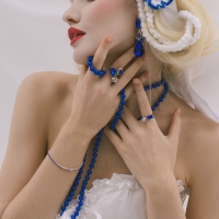 Браслет &laquo;Лёд&raquo; 1 ряд, цвет синий в серебре, 7 см