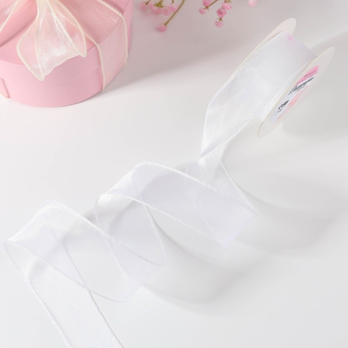 Лента капроновая &laquo;Волна&raquo;, 50 мм, 10 &plusmn; 1 м, цвет белый