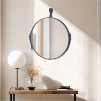 Зеркало "Ритц", d=500, на ремне из натуральной кожи, черный Зеркало "Ритц", d=500, на ремне из натуральной кожи, черный