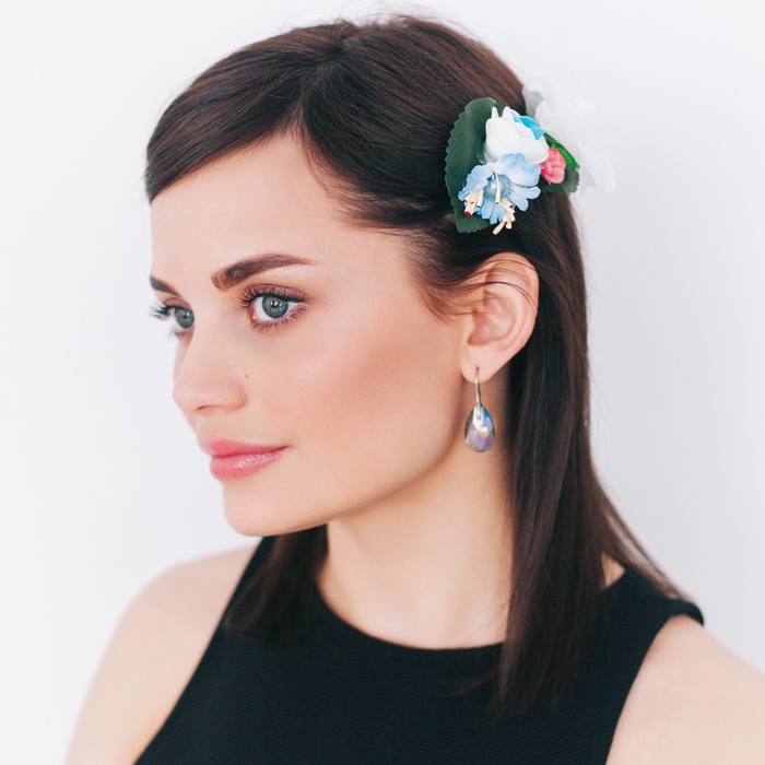 Серьги со стразами «Иллюзион» эксклюзив капля, цвет радужный в золоте Серьги со стразами «Иллюзион» эксклюзив капля, цвет радужный в золоте