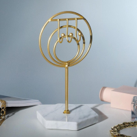 Подставка для украшений &laquo;Круг с крючками&raquo; h=19, основа 10, цвет золото