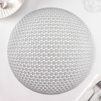 Салфетки сервировочные на стол Доляна &laquo;Сфера&raquo;, d=35,5 см, 4 шт, цвет серебро