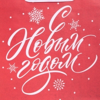 Пакет подарочный новогодний крафтовый квадратный &laquo;Новогодний&raquo;, 30 х 30 х 12 см