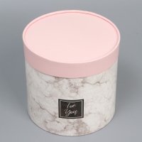 Набор шляпных коробок 2 в 1, упаковка подарочная, &laquo;Мрамор&raquo;, 13 х 13, 16 х 16 см