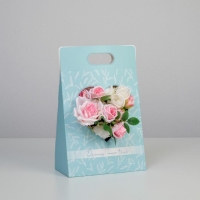 Переноска для цветов «Love», голубая, 24 × 12,5 × 37 см Переноска для цветов «Love», голубая, 24 × 12,5 × 37 см