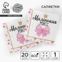 Cалфетки бумажные &laquo;Маленькая мисс&raquo;, 25х25 см, набор 20 шт.