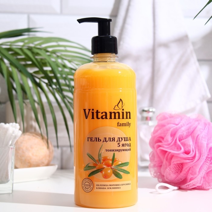 Гель для душа Vitamin Family Гель для душа Vitamin Family "5 Ягод" тонизирующий, 650 мл
