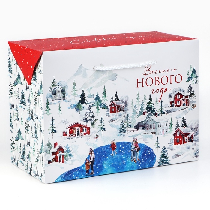 Пакет-коробка &laquo;Весёлого Нового года&raquo;, 28 х 20 х 13 см