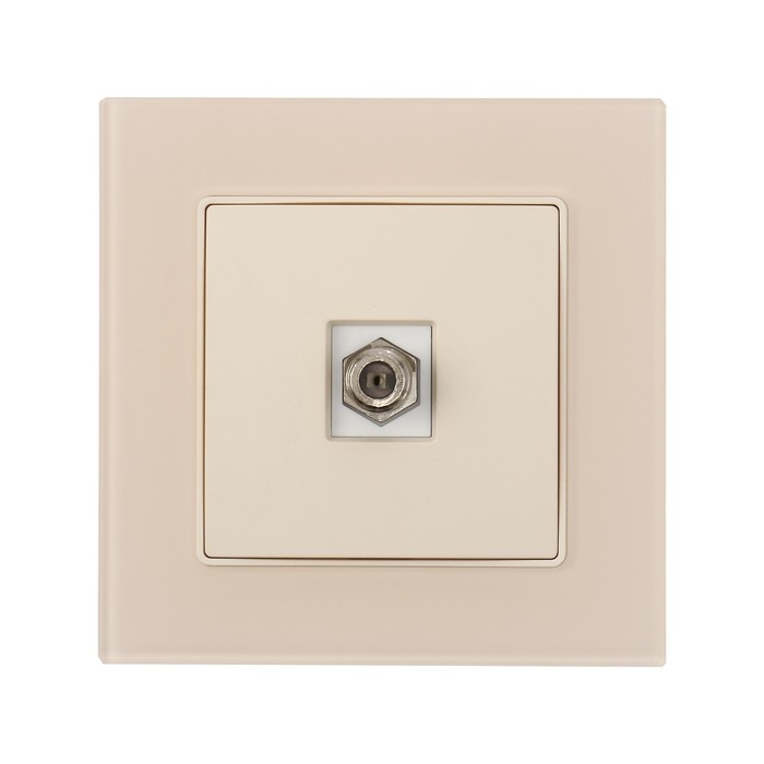 Розетка телевизионная одноместная TOT Matte Glass, скрытая, стекло, бежевая Розетка телевизионная одноместная TOT Matte Glass, скрытая, стекло, бежевая