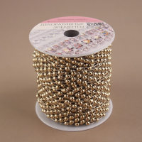 Бусы на нитях, плоские, 14 мм, 9 &plusmn; 1 м, цвет золотой