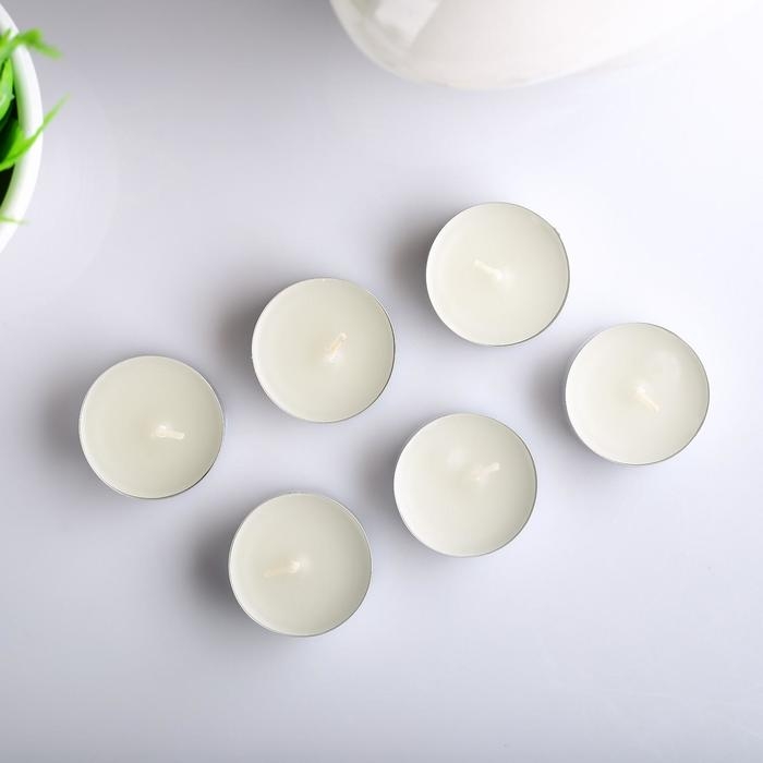 Набор чайных свечей ароматических Набор чайных свечей ароматических "Жасмин", 3,8х1,6 см, 3,5 ч, 12 г, 6 штук