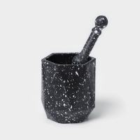 Ступка с пестиком &laquo;Грани&raquo;, 10&times;18 см, цвет чёрный