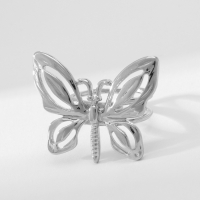 Кольцо металл «Бабочка» контур, цвет серебро, безразмерное Кольцо металл «Бабочка» контур, цвет серебро, безразмерное
