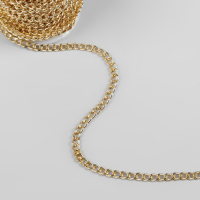 Цепочка для сумки, железная, 5,5 &times; 7,5 мм, 10 &plusmn; 0,5 м, цвет золотой